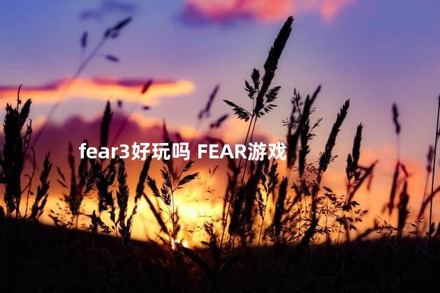 fear3好玩吗 FEAR游戏